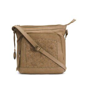 BORN sage Leather Millport Woven Crossbody